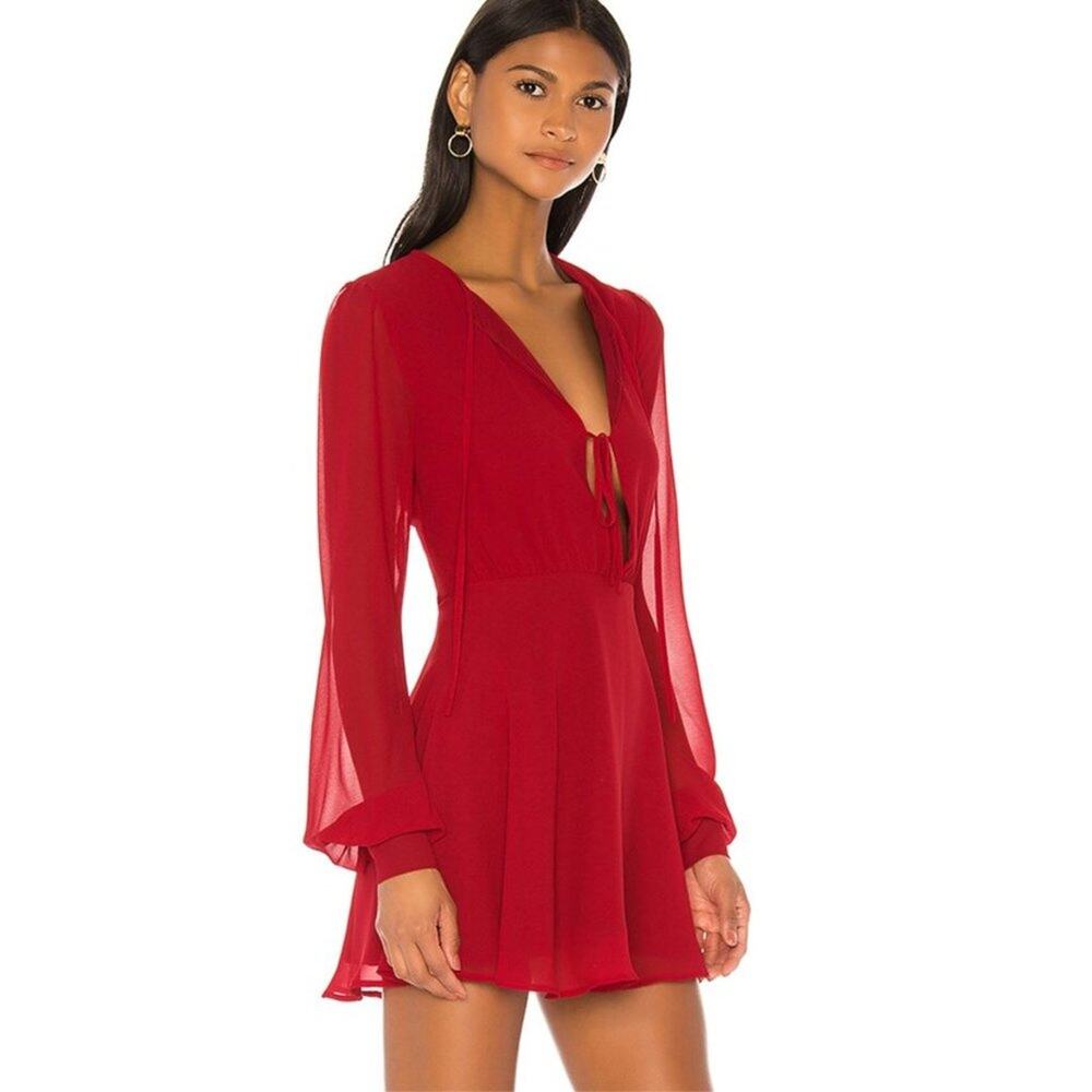 Privacy Please Easton Mini Dress in Garnet Red NWT Size Small - Picture 2 of 4